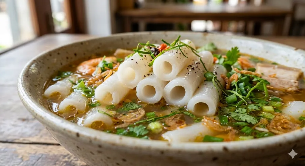 "Bánh canh ống – một chút biến tấu cho món ăn truyền thống thêm thú vị."