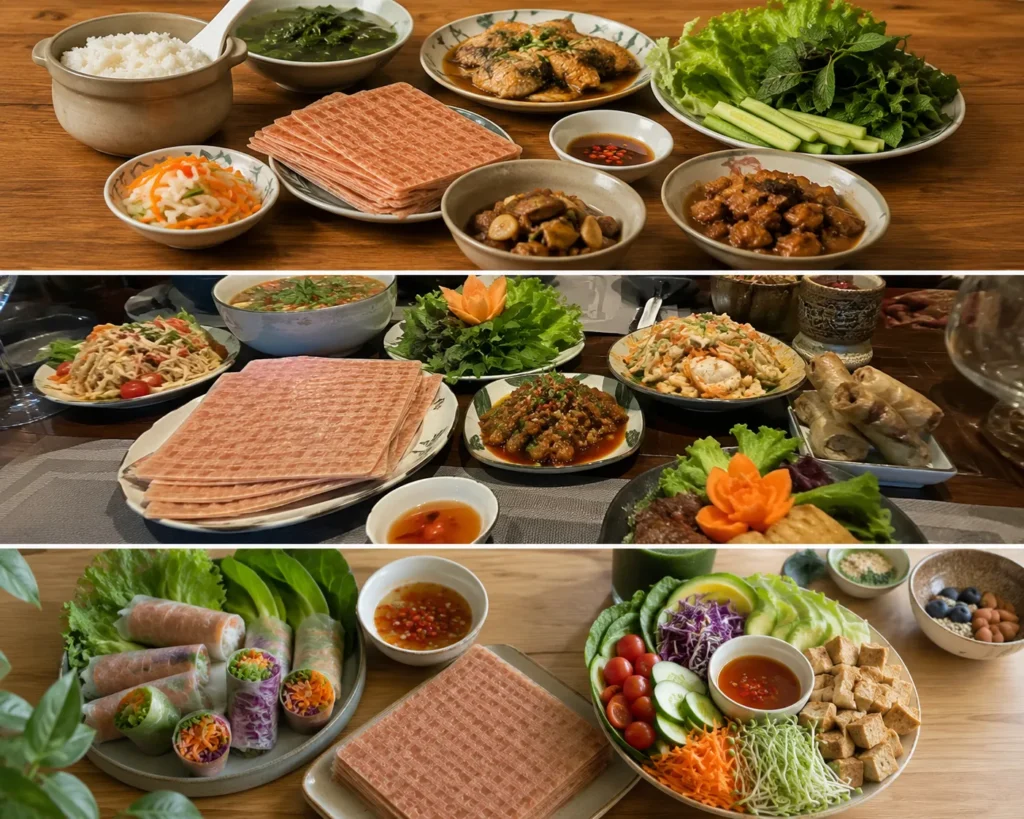 Bánh Tráng Gạo Lứt Huyết Rồng - Vuông phù hợp cho bữa cơm gia đình, món ăn nhà hàng và thực đơn healthy hiện đại