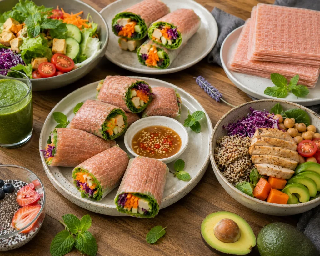 Bánh Tráng Gạo Lứt Huyết Rồng - Vuông dễ dàng biến tấu thành nhiều món ăn eat clean thơm ngon và tiện lợi