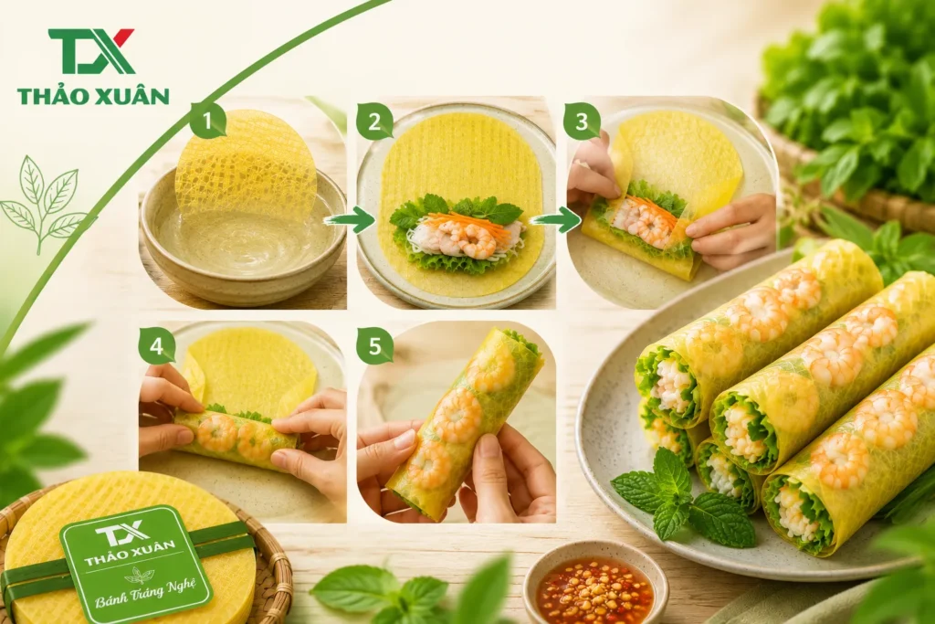 Cách cuốn bánh đẹp và không rách