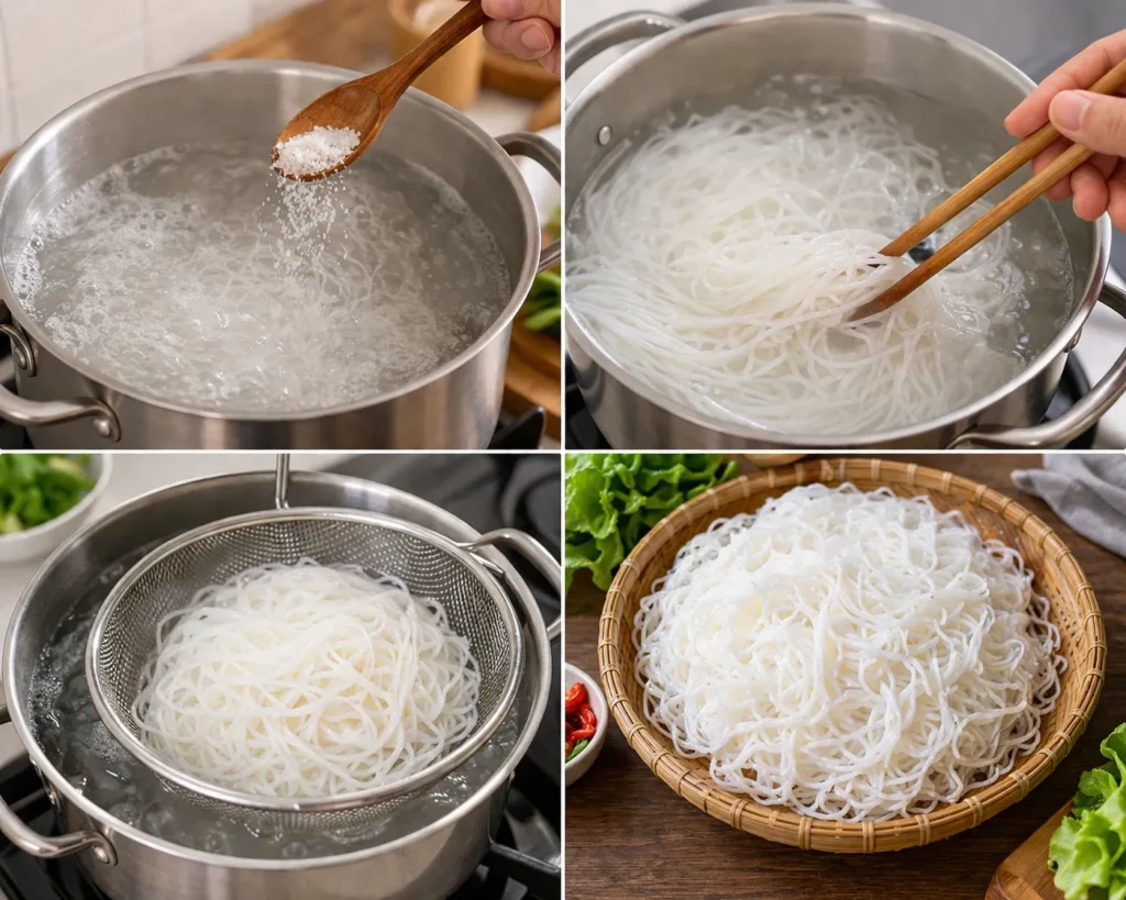 Mẹo nấu bún tươi khô giúp sợi dai, tơi, không bở như ngoài quán