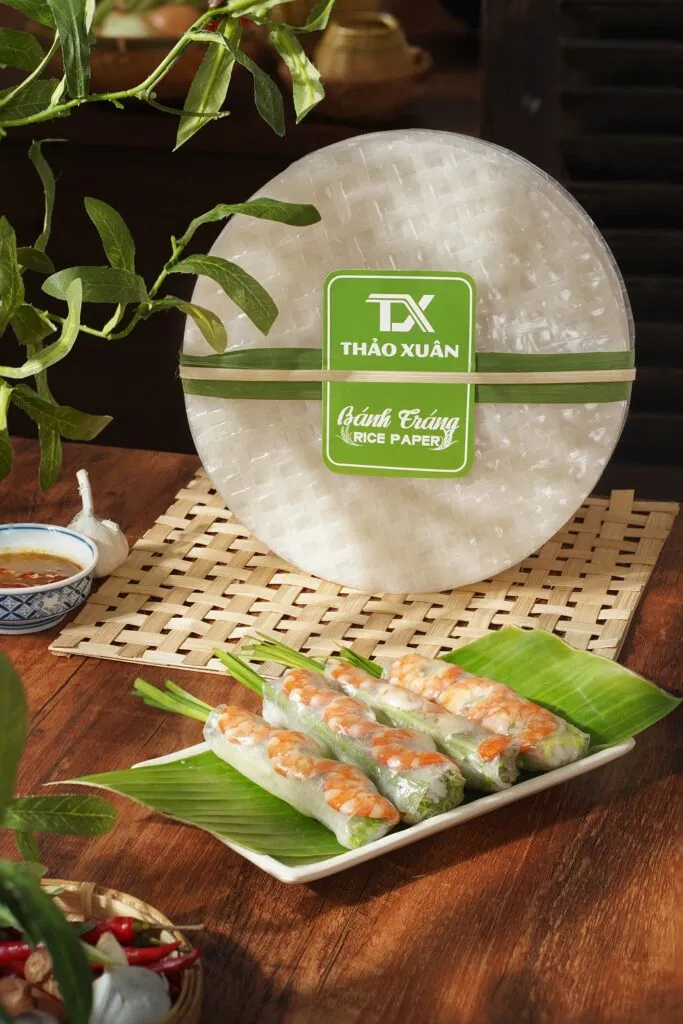 Bánh gỏi cuốn 22cm là kích thước phổ biến, phù hợp cho gia đình, quán ăn và nhà hàng.