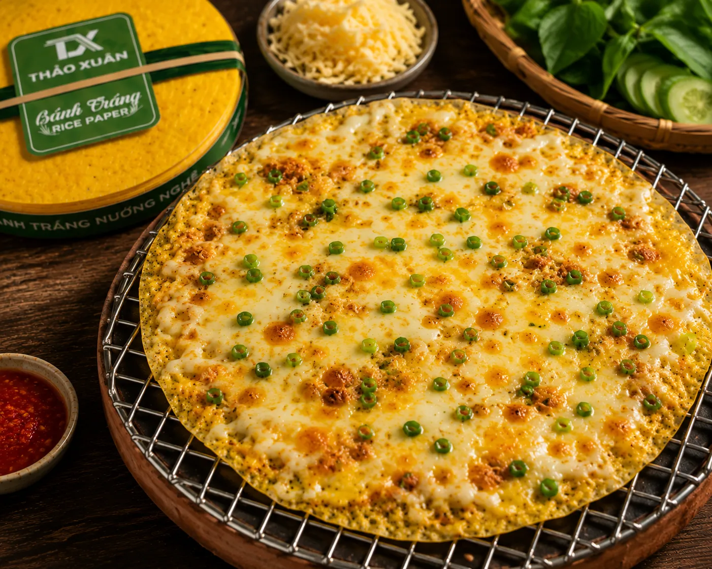 Bánh tráng nướng phô mai có hương vị béo thơm và hấp dẫn.