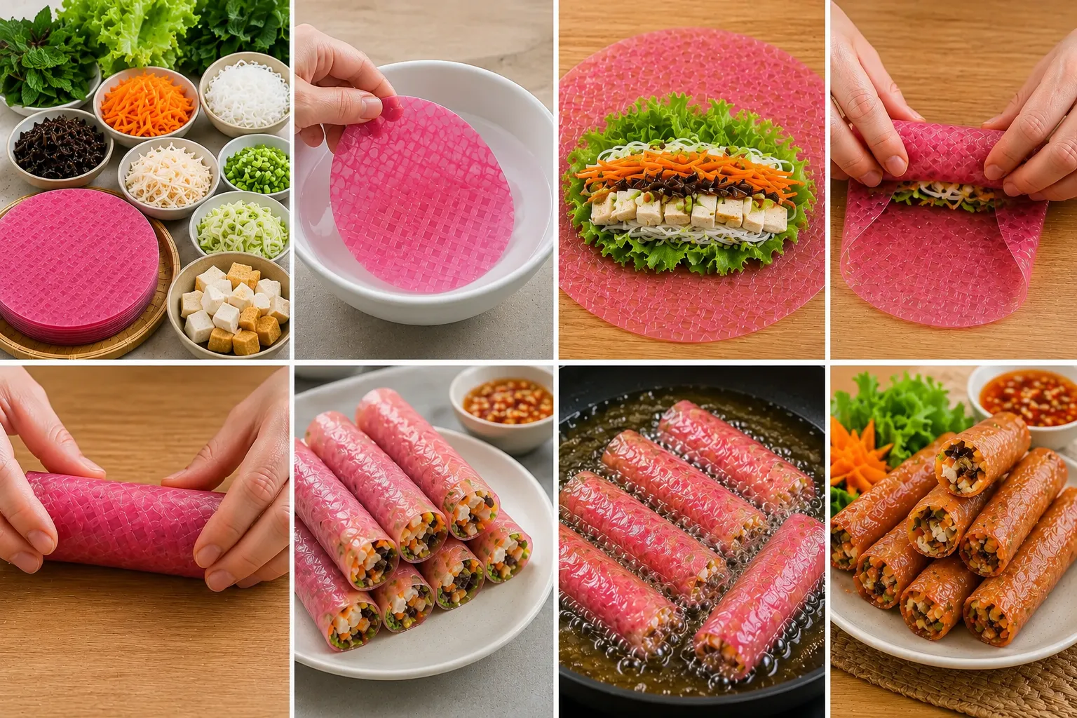 Lớp vỏ giòn nhẹ, màu tím đỏ tự nhiên vừa ngon miệng vừa đẹp mắt.