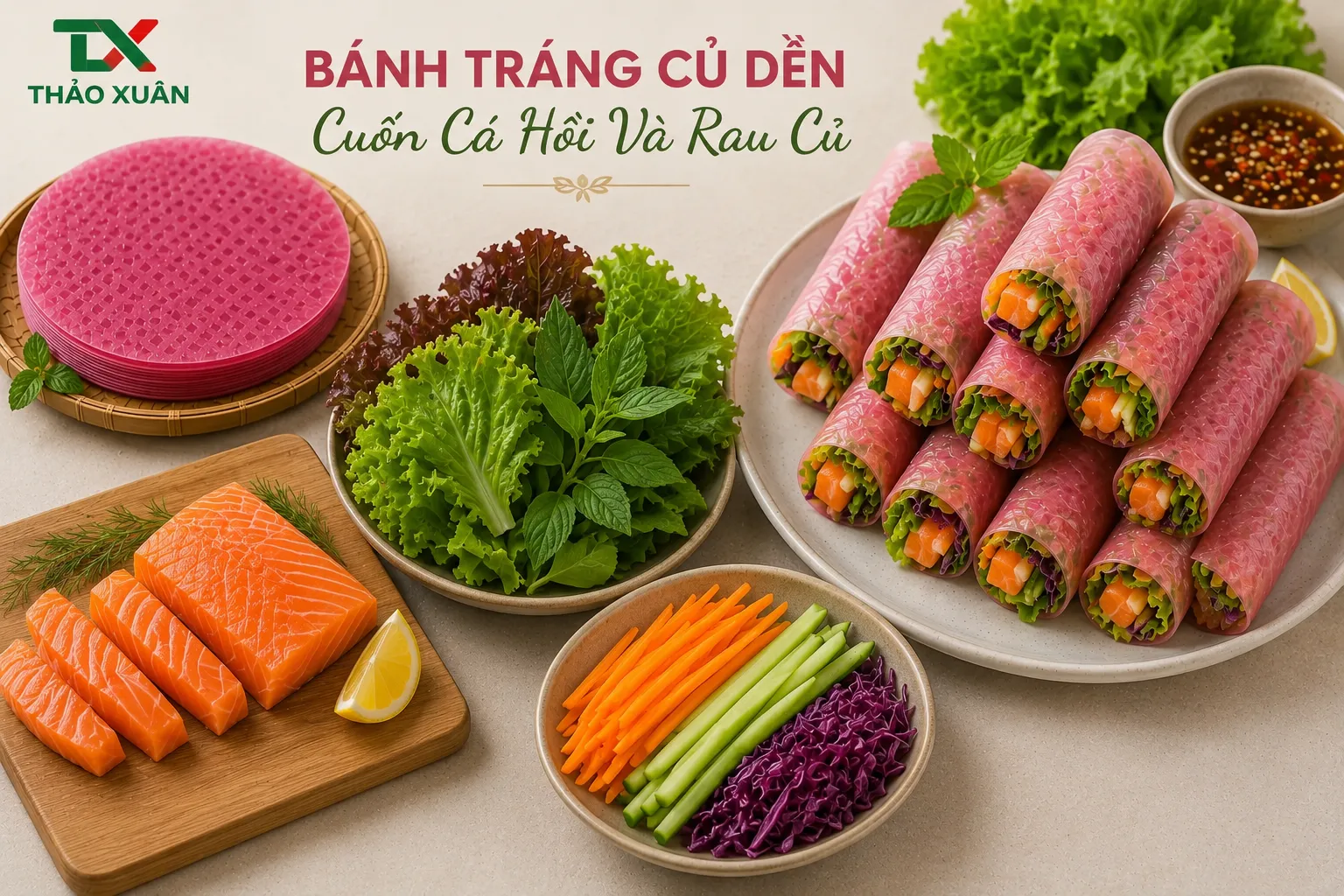 Món cuốn giúp bổ sung chất xơ, vitamin và hỗ trợ chế độ ăn lành mạnh.