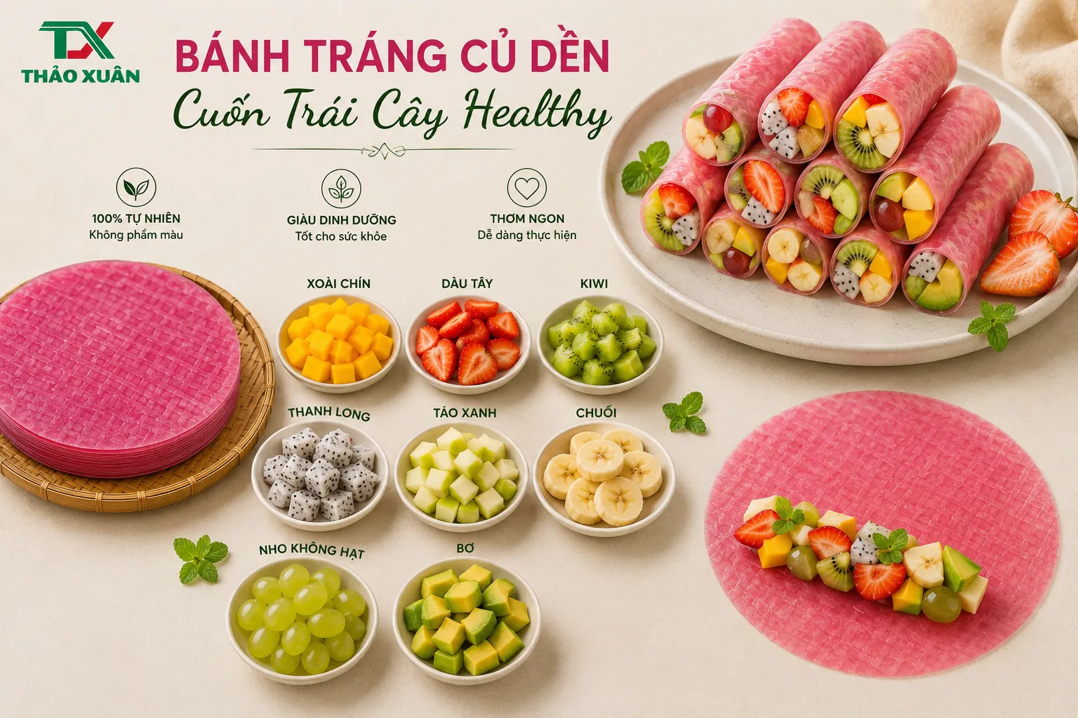 Những loại trái cây này không chỉ có màu sắc đẹp mà còn giàu vitamin, chất xơ và chất chống oxy hóa.