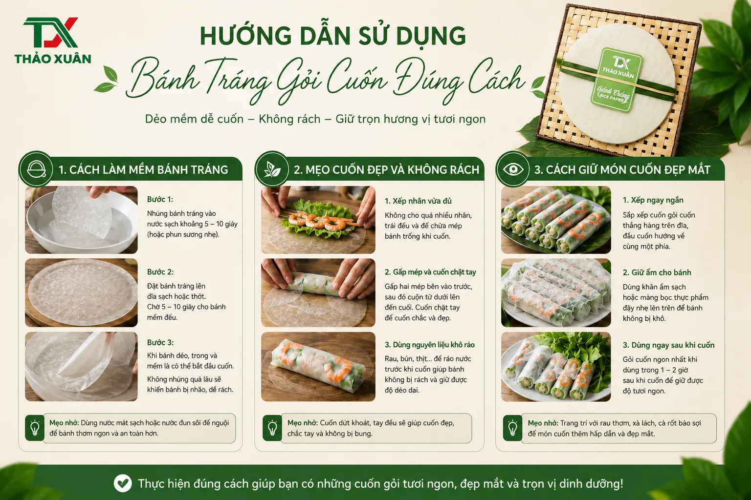 Việc trình bày gọn gàng không chỉ giúp món ăn hấp dẫn hơn mà còn tạo cảm giác ngon miệng khi thưởng thức.