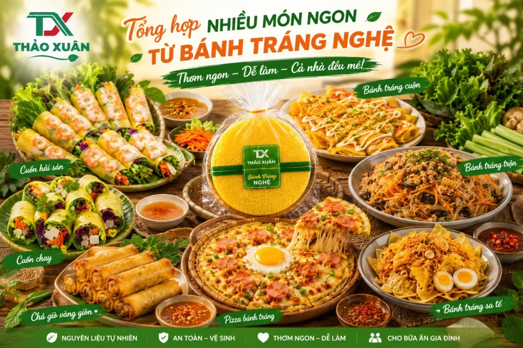 Bánh tráng nghệ Thảo Xuân phù hợp cho nhiều món ăn ngon tại nhà