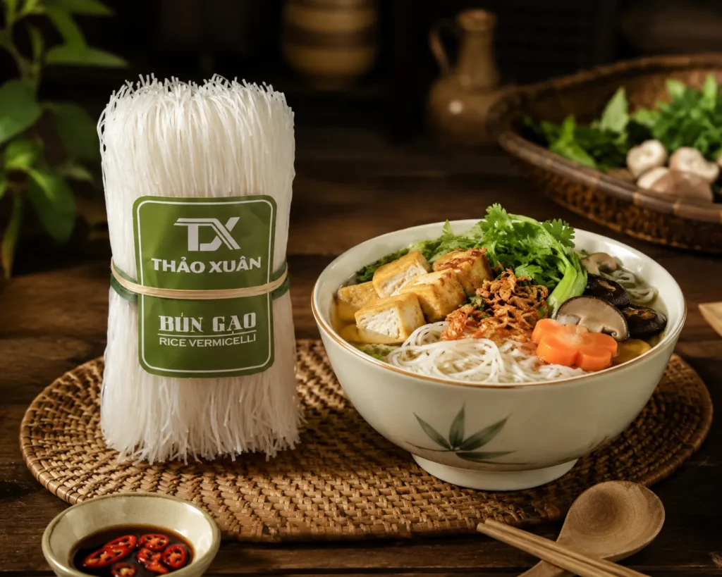 Bún Tươi Khô Thảo Xuân tiện lợi cho các món chay gia đình