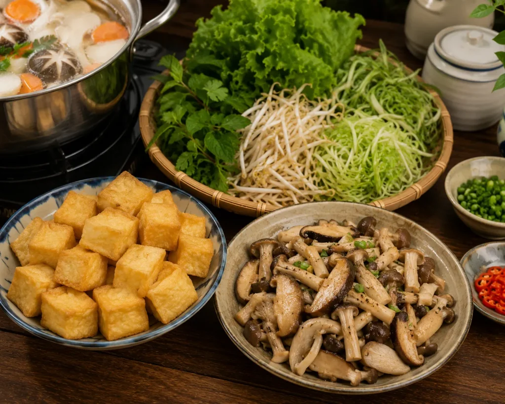 Topping ăn kèm giúp món bún chay thêm hấp dẫn
