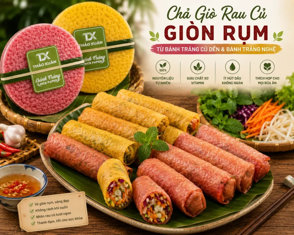 Chả giò rau củ giòn rụm hấp dẫn