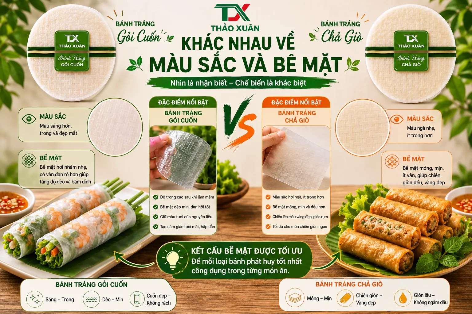 Kết cấu bề mặt của từng loại cũng được tối ưu theo mục đích sử dụng khác nhau.