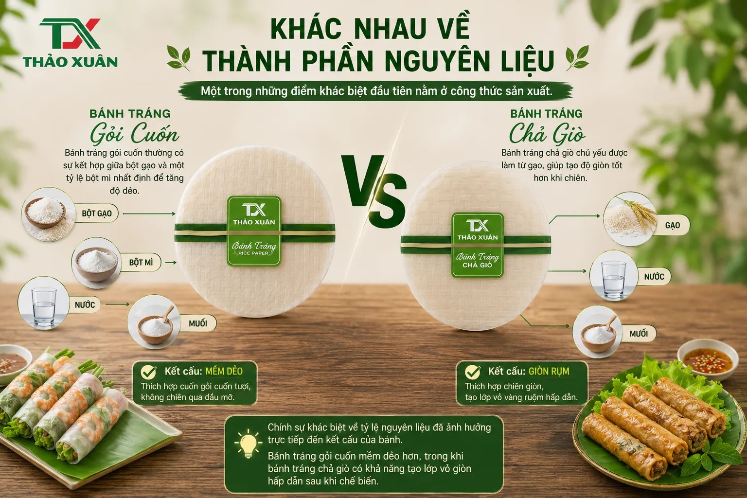 Sự khác biệt về tỷ lệ nguyên liệu đã ảnh hưởng trực tiếp đến kết cấu của bánh.