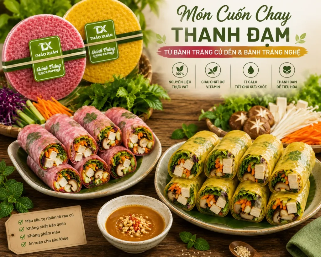 Món cuốn chay thanh đạm phù hợp cho người ăn chay và healthy