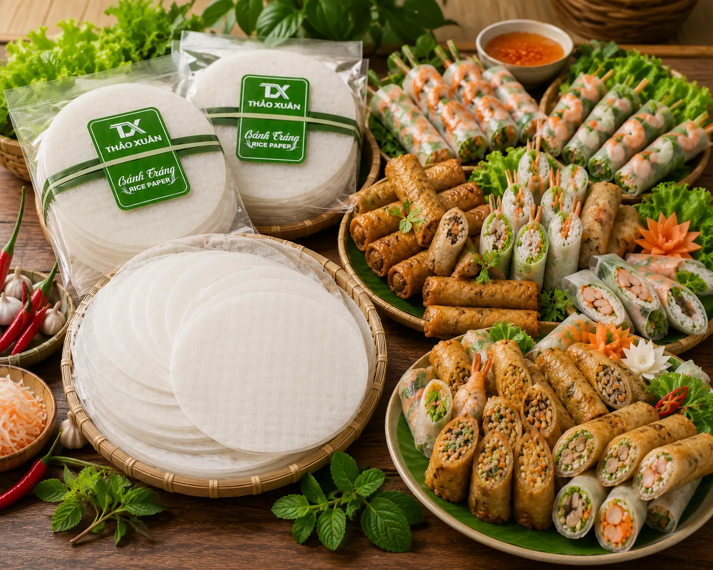 Lựa chọn bánh tráng cuốn chả giò có bao bì nguyên vẹn và nguồn gốc rõ ràng.