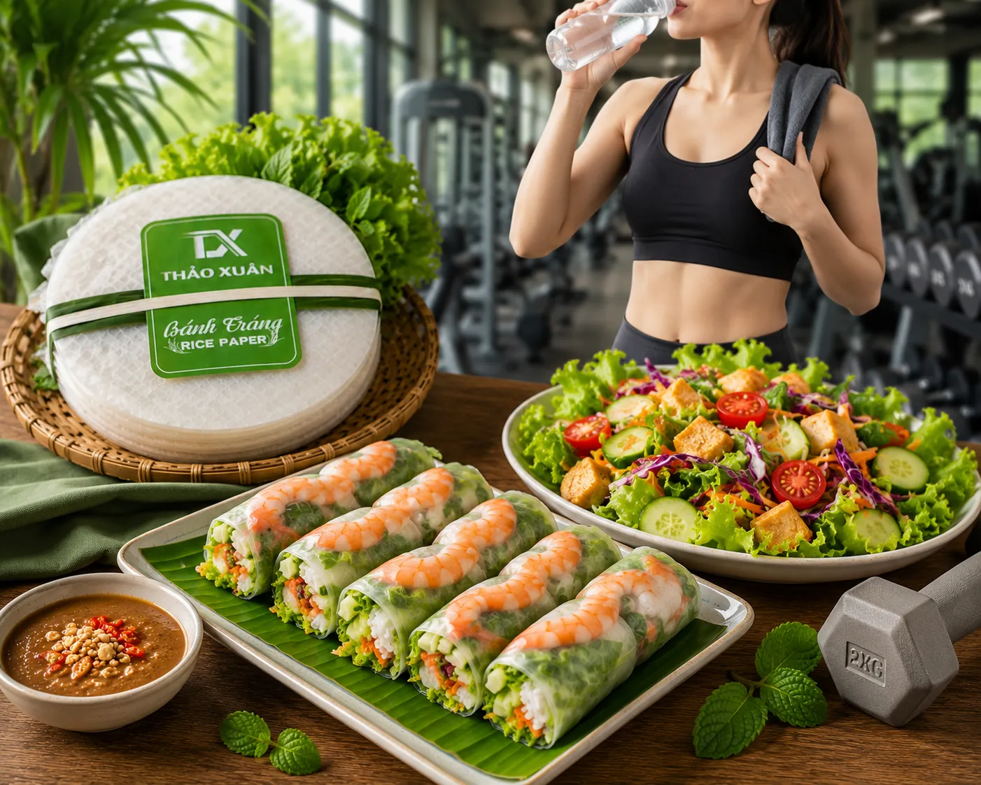 Gỏi cuốn là lựa chọn lý tưởng cho chế độ ăn kiêng và ăn clean, ít dầu mỡ.