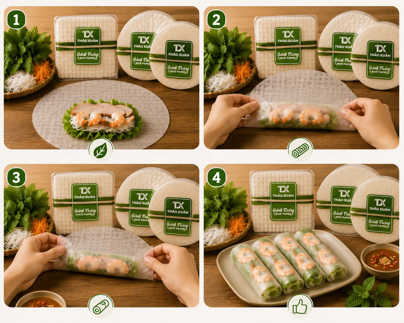 Bánh Tráng Gỏi Cuốn Không Nhúng Nước Dẻo Mềm, Cuốn Là Ăn Ngay | Thảo Xuân 8 Hướng dẫn cuốn gỏi cuốn với bánh tráng không nhúng nước.