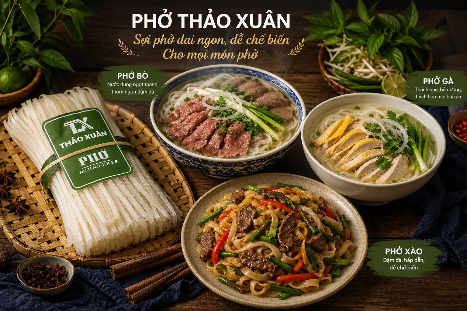 Tổng Hợp Công Thức Nấu Phở Thơm Ngon, Nước Dùng Đậm Đà Chuẩn Vị 12 Lựa chọn bánh phở chất lượng giúp món phở thơm ngon hơn.