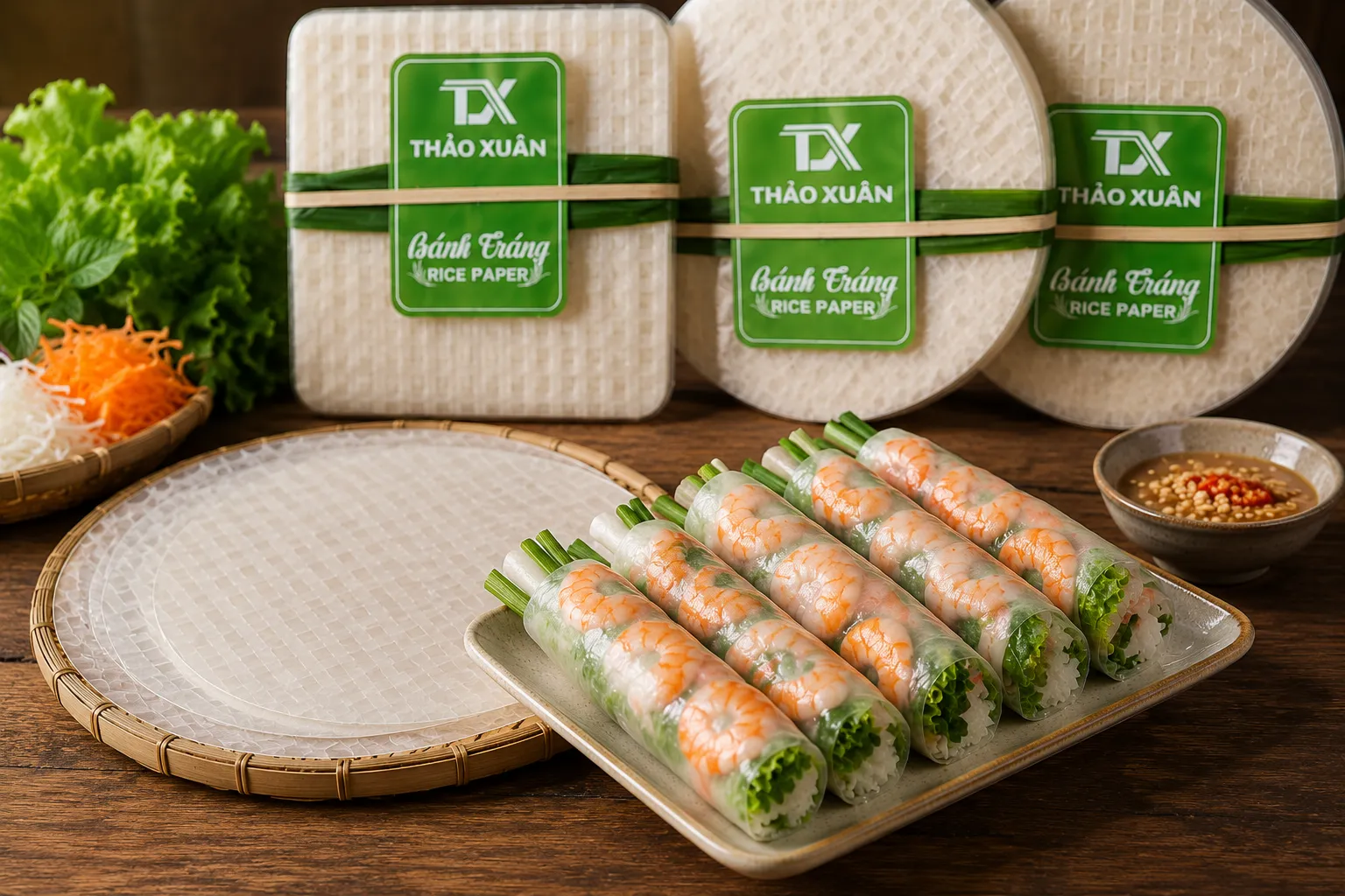 Bánh Tráng Gỏi Cuốn Không Nhúng Nước Dẻo Mềm, Cuốn Là Ăn Ngay | Thảo Xuân 6 Bánh tráng gỏi cuốn không nhúng nước giúp cuốn nhanh, đẹp mắt và tiện lợi.