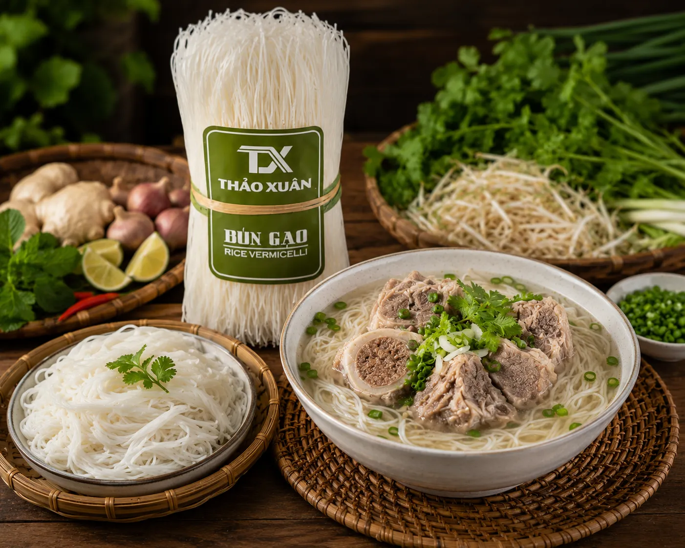 Áp dụng đúng bí quyết ninh xương giúp bún gạo nước có nước dùng trong, ngọt tự nhiên và đậm đà.