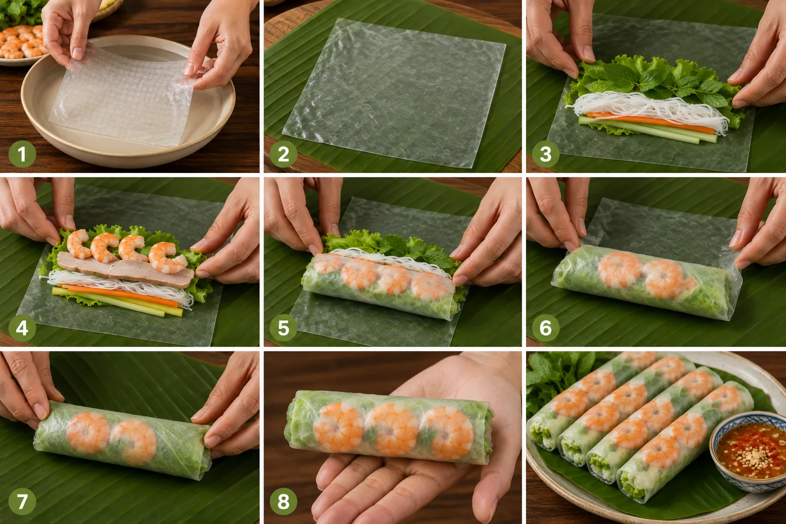 Thực hiện đúng kỹ thuật giúp gỏi cuốn đẹp mắt
